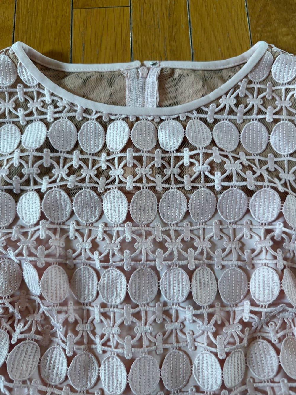 Lauren Ralph Lauren Pink Geometric Lace Sheath Dress Sleeveless Knee Length Sz 6 - Picture 5 of 7